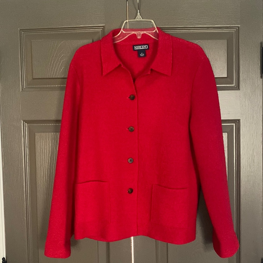 Valentine Red Lands End Wool Jacket